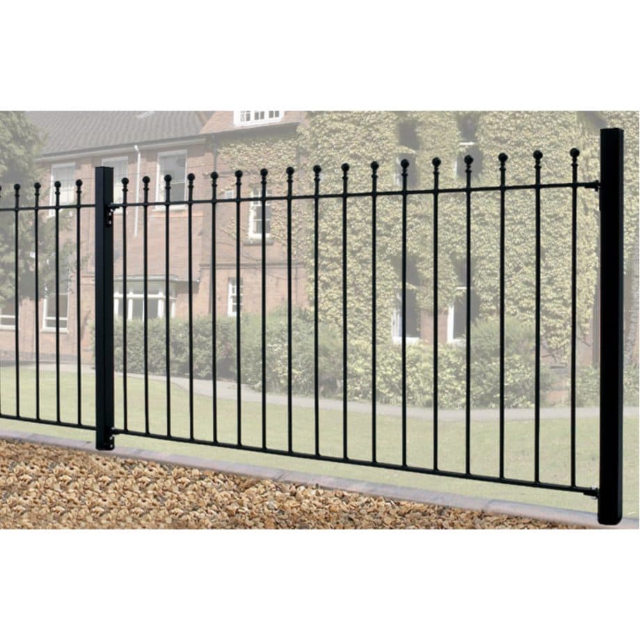 Black metal railings made and fitted in-house